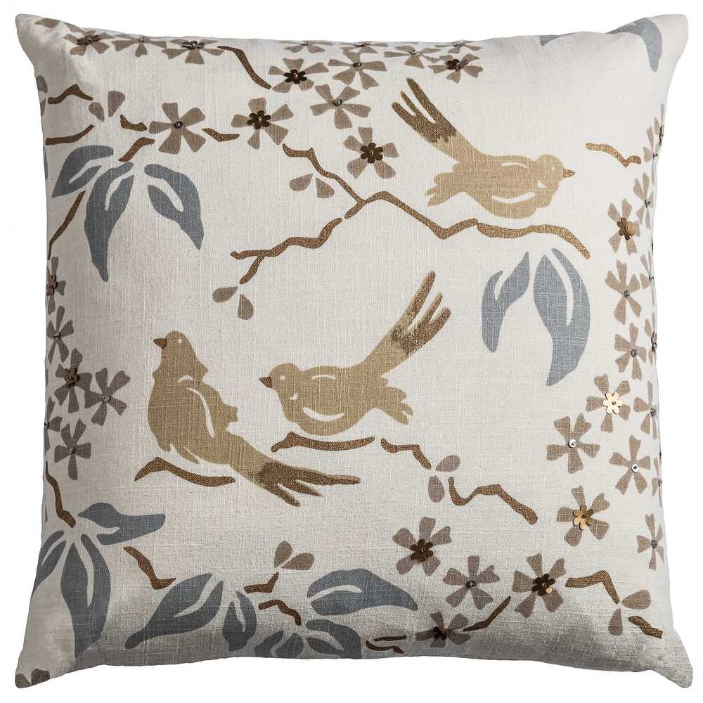 - TRADITIONS Collection TELAVC8160OP26 KAVKA Designs Love Birds Indoor-Outdoor Pillow, Size: 26X26X6 - Pink/Grey/Green/Ivory - TRADITIONS Collection TELAVC8160OP26 KAVKA Designs Love Birds Indoor-Outdoor Pillow, Size: 26X26X6 - Pink/Grey/Green/Ivory